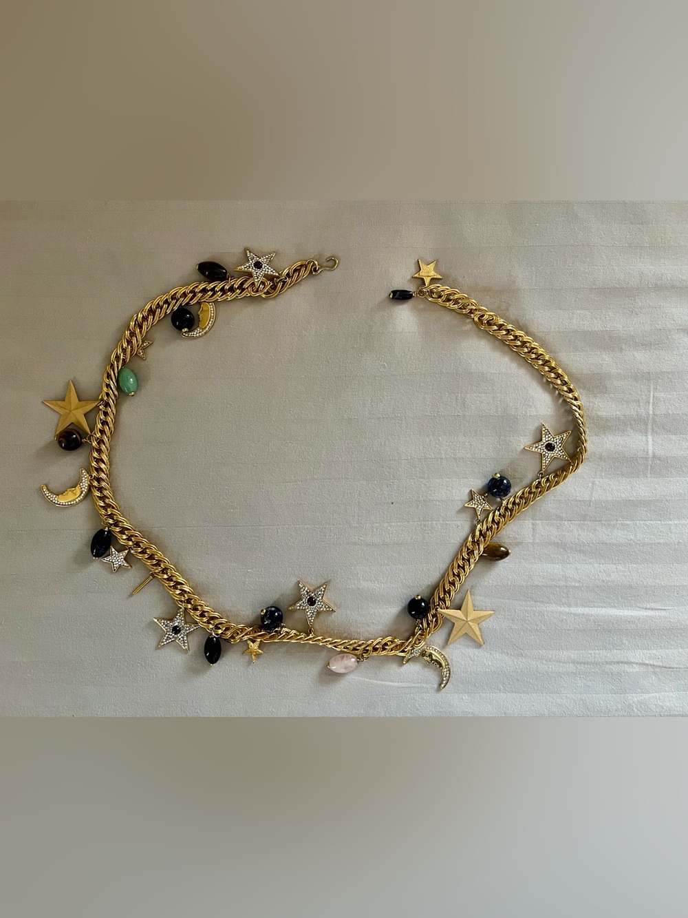 Judith Leiber Star & Moon Charm Belt with Semiprecious Stones